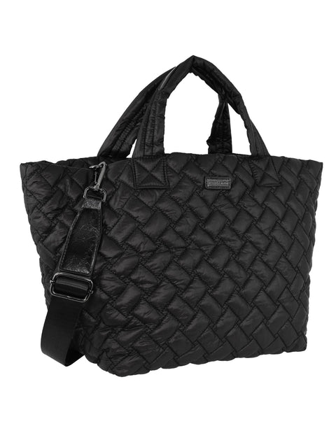 Pierre Cardin Women's Nylon Small Quilted Shoulder Tote Bag 45cm Black