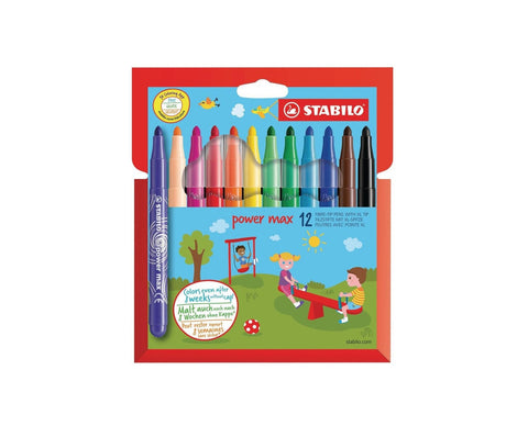 Stabilo 12-Pieces Power Max Fibre Tip Pens (Assorted)