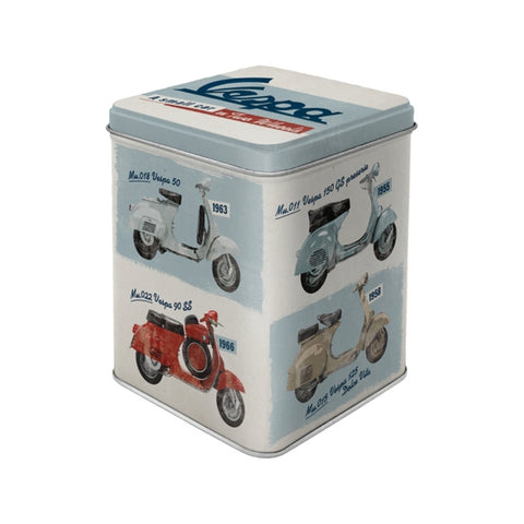Nostalgic-Art Storage Tin 7.5x9.5cm Vespa Model Chart Container