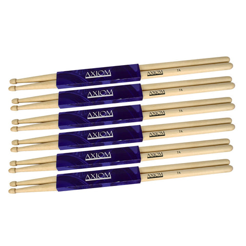 AXIOM Drumsticks - 7A Maple Wood Tip [PACK 6]