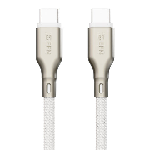 EFM 140W Pro Power and Data USB-C Cable with 1M Braided Cable (White)