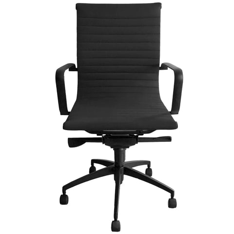 Rapidline PU605M Executive Meeting Chair Medium Back PU Black