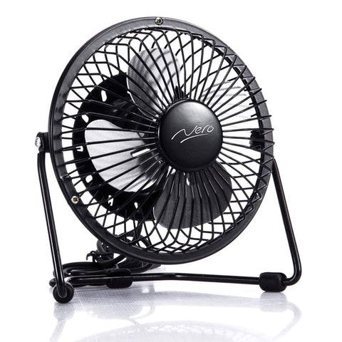 Nero 10cm USB Powered Mini Desk Fan (Black)