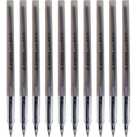 Stabilo 808 Liner Ballpoint Pen Medium (Black) [Box 10]