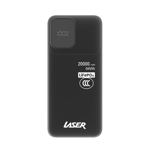 Laser 20000mAh LiFePO4 Powerbank 20W USB-C PD (Black)