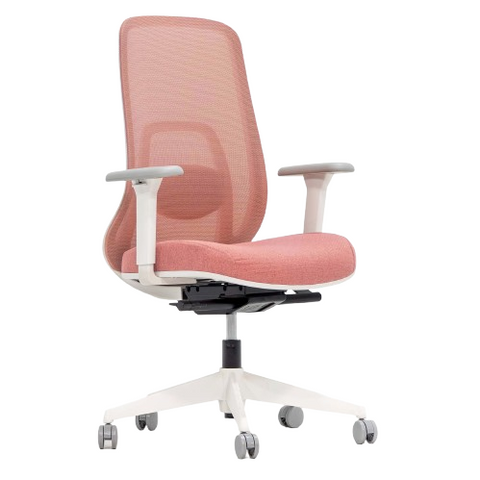 Desky Regal Mesh Office Chair - Coral Orange / No Headrest