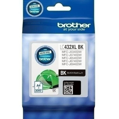 Brother LC432XL High Yield Ink Cartridge Black Genuine LC-432XLB