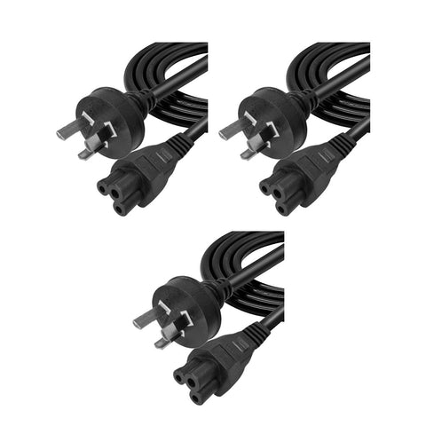 BOOC 3PK Australian Standard 3-Pin Power Cord (Cloverleaf / IEC C5)- H03VV-F- 1m
