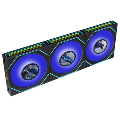Lian Li Uni Fan SL Infinity 1.8in LCD Flex 2.4GHz Wireless 120mm ARGB Fan 3 Pack - Black (12SLIND1F3B)