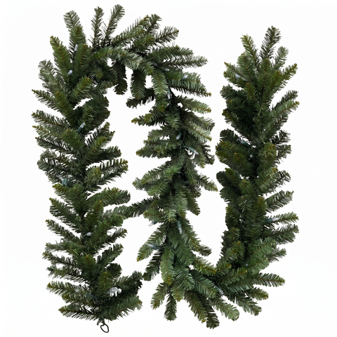 Christabelle 2.74m Highland Pine Christmas Garland Pre Lit Warm White LED Mantel Staircase Xmas Decoration Home