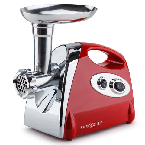 EUROCHEF Electric Meat Grinder Stainless Steel Mincer - Red