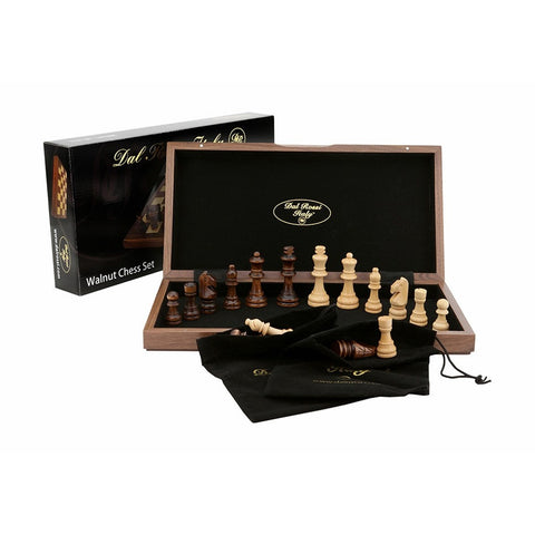 Dal Rossi Folding Walnut Chess Set Inlaid Classic Game