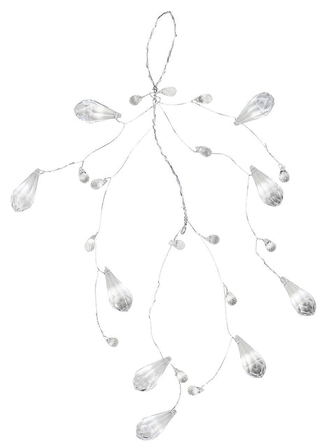 Christmas Warehouse - DECR2601 Celestial Clear Crystal Statement Poseable Teardrop Spray | 28cm Clear with Silver