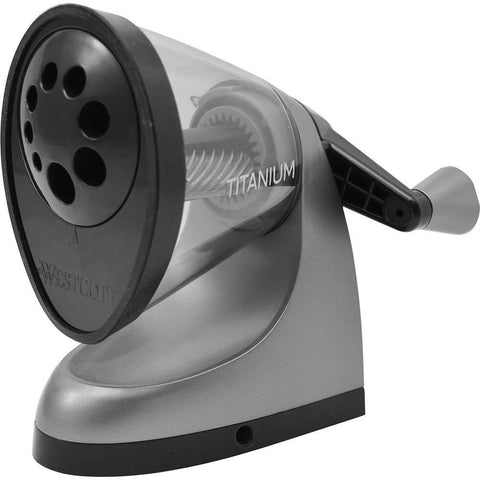 Westcott iPoint Titanium Classact Manual Rotary Pencil Sharpener Various Holes Sizes