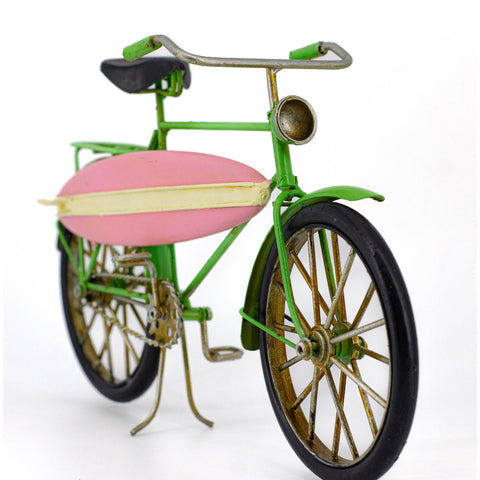 Boyle Metal Bicycle Ornament Home Decor Handmade with Surfboard 31cm