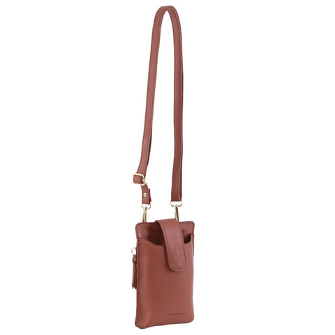 Pierre Cardin Women's Leather Phone Sling Crossbody Bag 11x19.5cm Rose