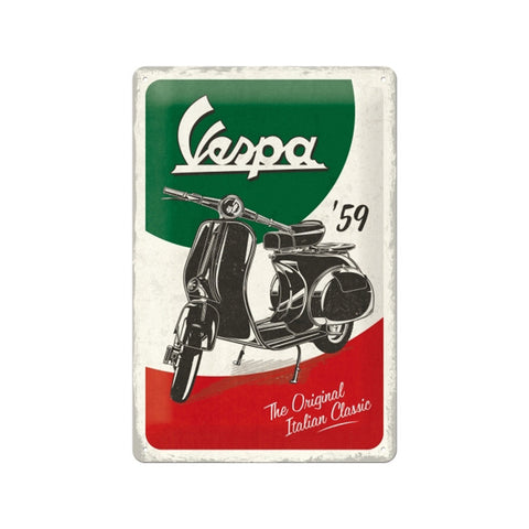 Nostalgic-Art 20x30cm Metal Wall Hanging Sign Plaque Vespa The Italian Classic