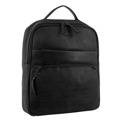 Pierre Cardin Rustic Leather Business Backpack/Computer Bag 30x36cm Black