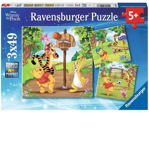 Ravensburger Puzzle 3 x 49pc - Disney Winnie the Pooh - Sports Day