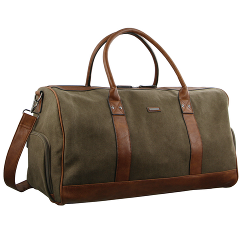 Pierre Cardin Canvas Travel Duffel Bag (Brown)