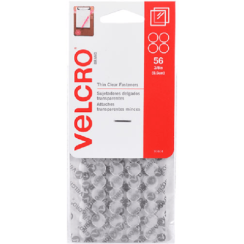 Velcro Stick-On Hook And Loop Dots 9mm Pack of 56 (Clear)