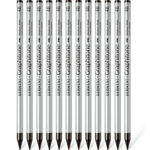 Derwent Watersoluble Graphitone Pencil (4B) [12 Pack]