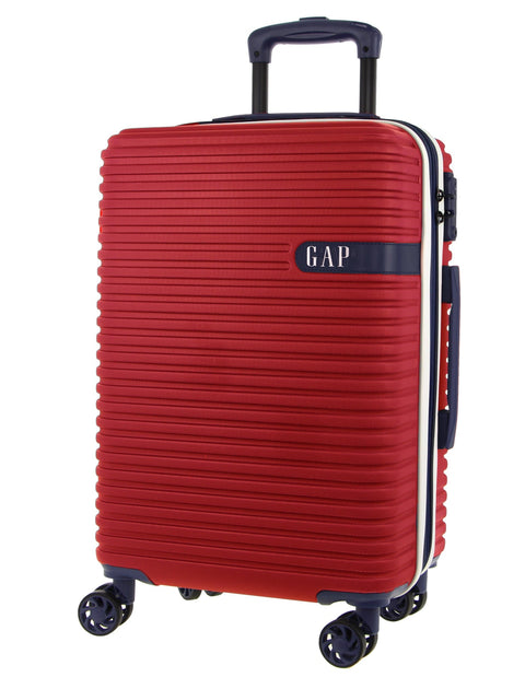 GAP Hard-Shell Suitcase 4 Wheel Hidden Pocket Cabin Luggage 56cm Red
