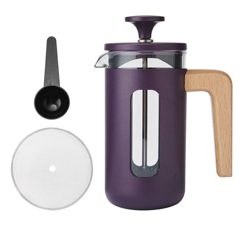 La Cafetiere Pisa 3-Cup Manual Glass Coffee Press Maker (Purple)