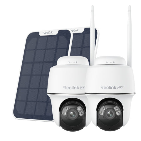 Reolink Argus PT Ultra 4K Pan Tilt  Automatic Tracking Battery Security Camera+Solar Panel(2 Pack)