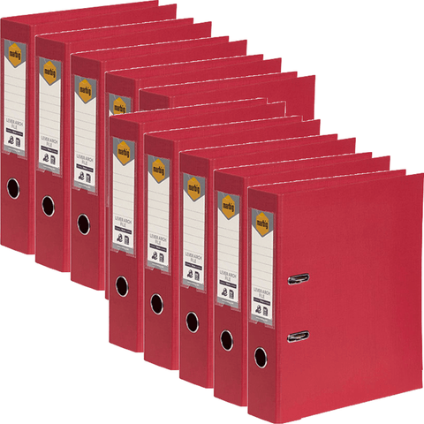 Marbig Linen Lever Arch File Folder PE A4 75mm (Deep Red) [Box 10]