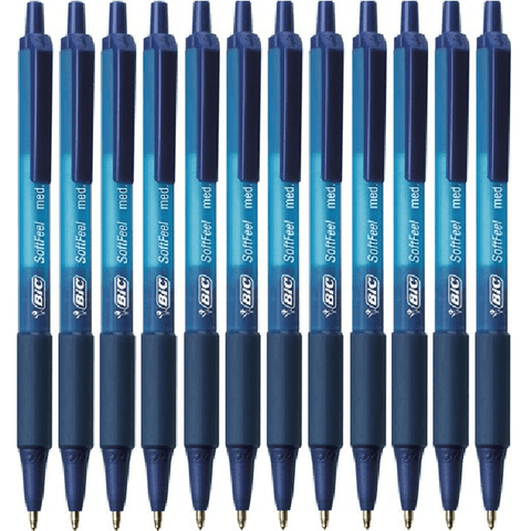 BIC Softfeel Retractable Ballpoint Pen Medium Soft Feel (Blue) [Box 12]