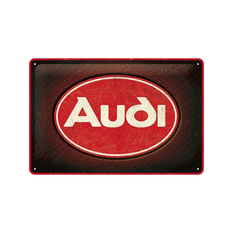 Nostalgic-Art Audi Logo Red Shine 20x30cm Medium Metal Tin Sign Plaque