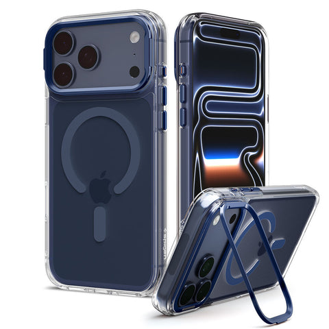 SPIGEN Ultra Hybrid Optik S MagSafe Case for iPhone 18 Pro/17 Pro (Clear Case / Deep Blue Ring)