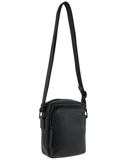 Pierre Cardin Men's Leather Classic Shoulder Crossbody Bag 18x19cm Black