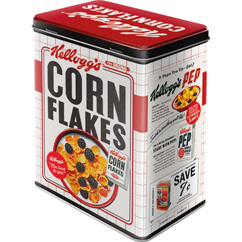 Nostalgic-Art Large Tin Storage Box Kellogg's Corn Flakes Bowl 10x14x20cm