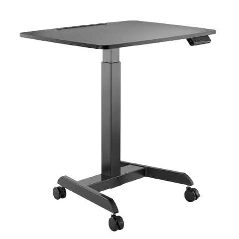 Desky Single Sit Stand Pedestal Desk - Black