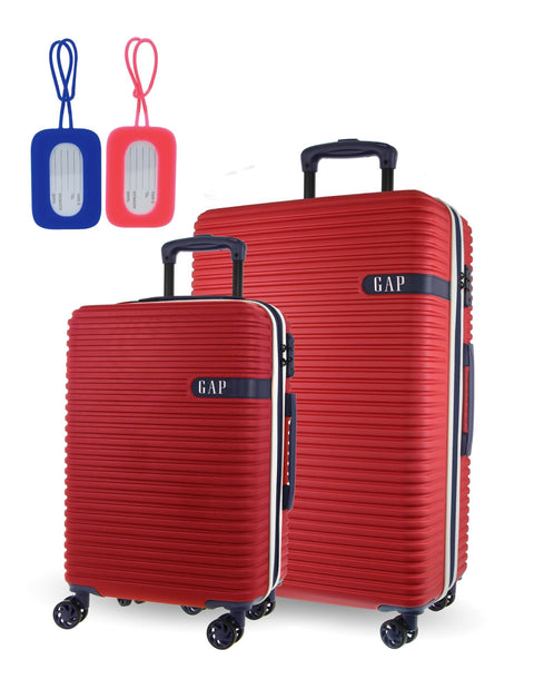 GAP Hard-Shell Suitcase Medium Cabin Luggage Set with Tag (Red) [2-Pieces]
