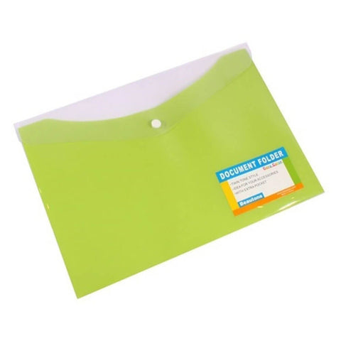 Beautone Button Close Document Wallet (A4) - Caribbean Lime