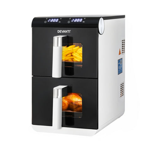 Devanti Air Fryer Oven 11L Dual Zone Fryers (White)