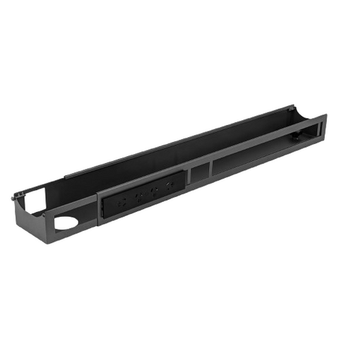 Desky Integrated Cable & Data Channel 4-Plug Space Grey
