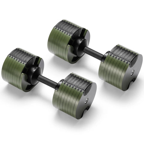 Powertrain Eon Dial Up 72KG Adjustable Dumbbells Pair - Green
