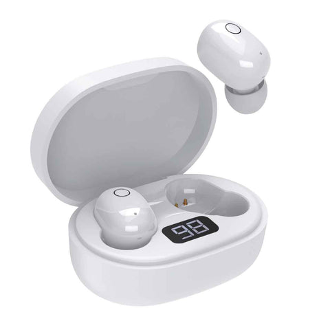 Laser Mini TWS Earbuds with ENC and LED Display (White)