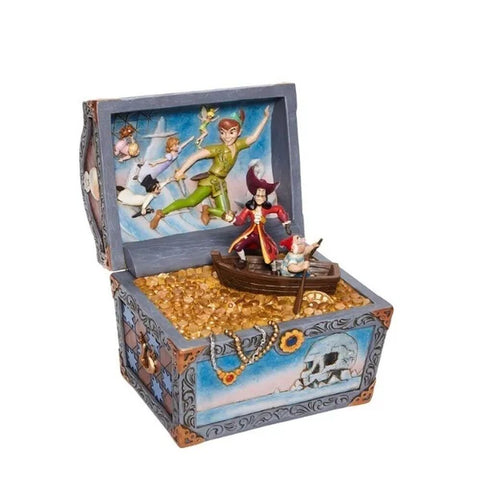 Jim Shore Disney Traditions - Peter Pan and Captain Hook Treasure Chest - Treasure-strewn Tableau
