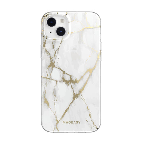 Mageasy Marble Case iPhone 14 Plus - Champagne White