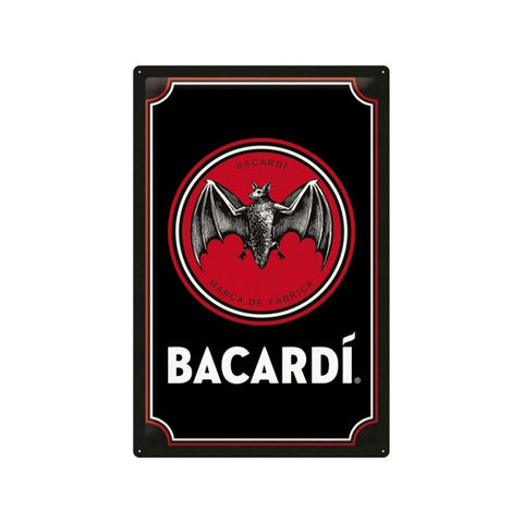 Nostalgic-Art XL Sign Plaque 40x60cm Wall Hanging Bacardi Logo Black