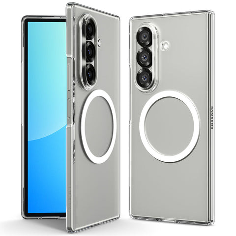 Spigen Samsung Galaxy Z Fold 7 Air Skin (MagFit) Case - Clear Case / White Ring