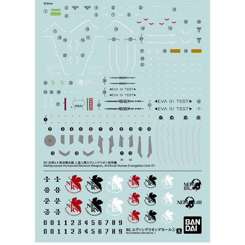 Bandai Rg Evangelion Decal 1