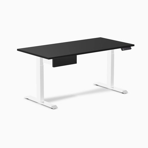 Desky Single Standing Desk With Drawer - Black / 1500x750mm / White