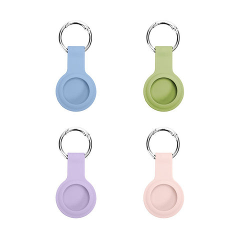 Laser Silicone Key Ring Holder/Protector Case For Apple AirTag 4-pack Light Pastels