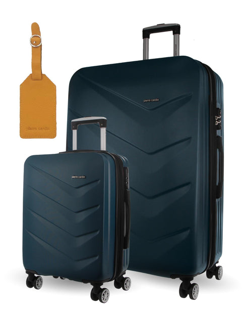 Pierre Cardin Hard-Shell Large + Cabin Luggage Set (Teal)